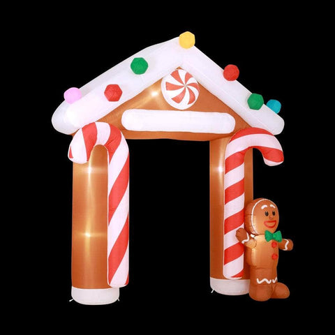 2.8m Gingerbread Archway Christmas Inflatable with LED Lights