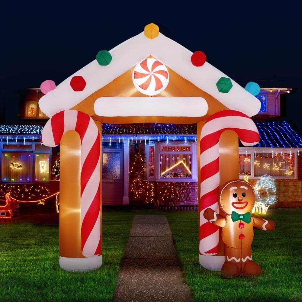 2.8m Gingerbread Archway Christmas Inflatable with LED Lights