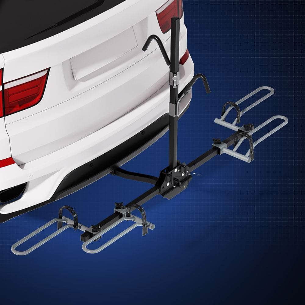 2-Bike Carrier Rack For 2 Hitch Mount - Foldable Black