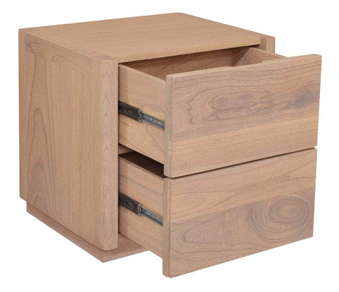 2-Drawer Bedside Table Natural Sleek and Functional Storage