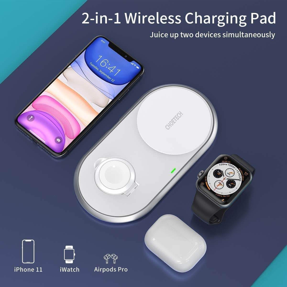 2-In-1 Dual Wireless Charger Pad (Mfi Certified)