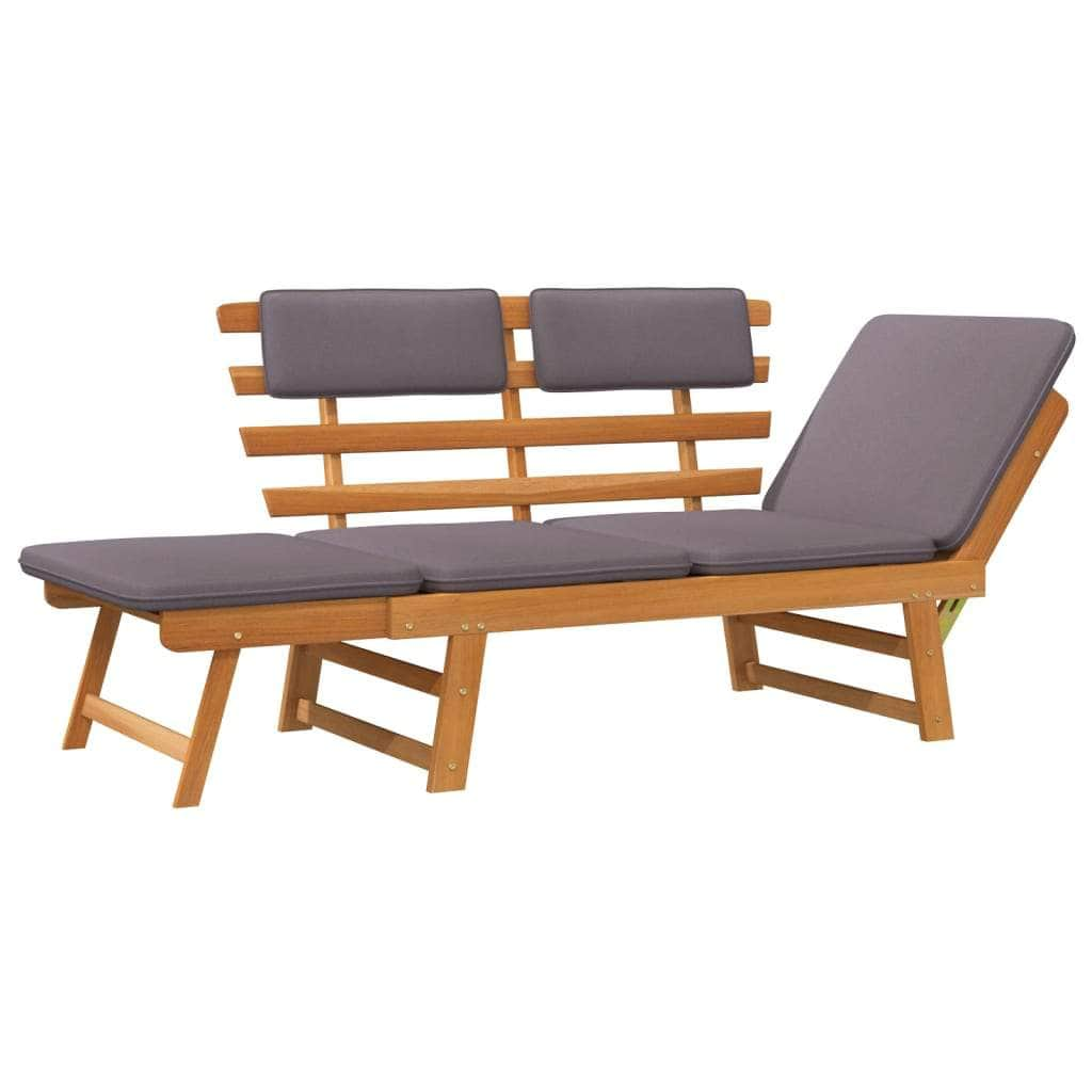 2-in-1 Garden Daybed with Cushion 190 cm Solid Acacia Wood