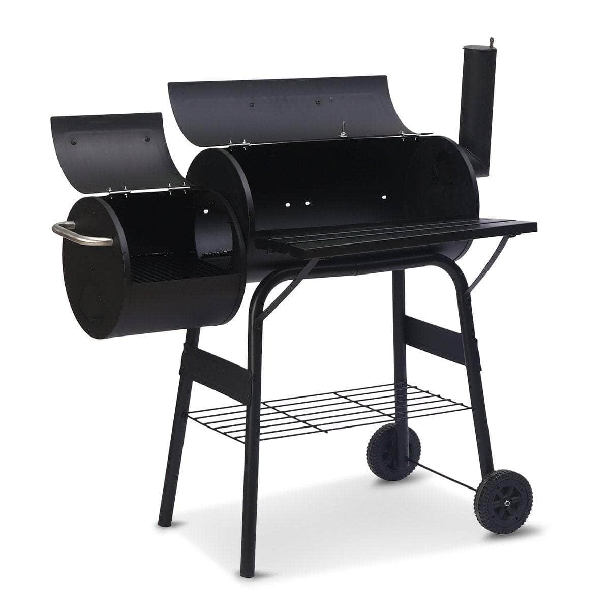 2-in-1 Outdoor Barbecue Grill & Offset Smoker