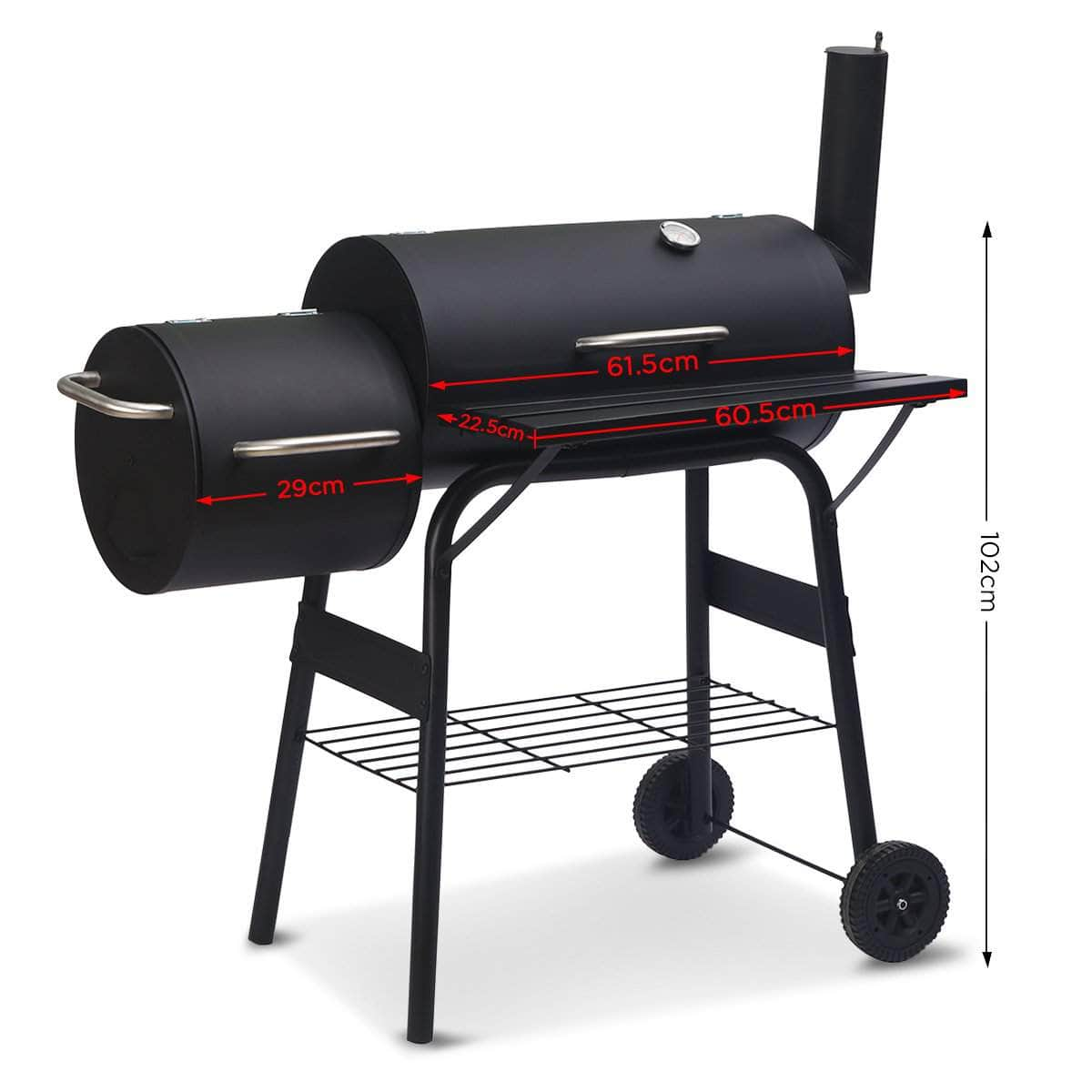 2-in-1 Outdoor Barbecue Grill & Offset Smoker