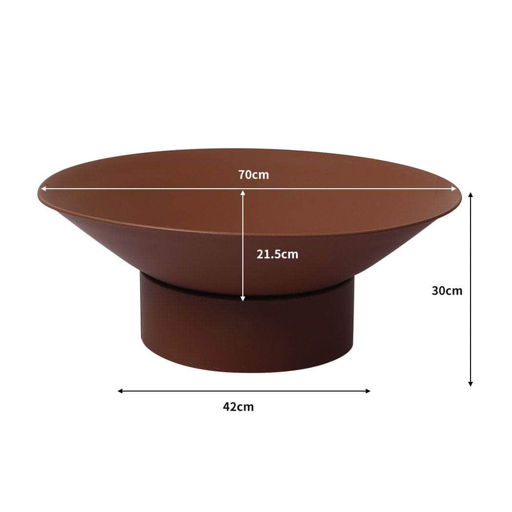 2 IN 1 Steel Fire Pit Firepit Pits Bowl Rust