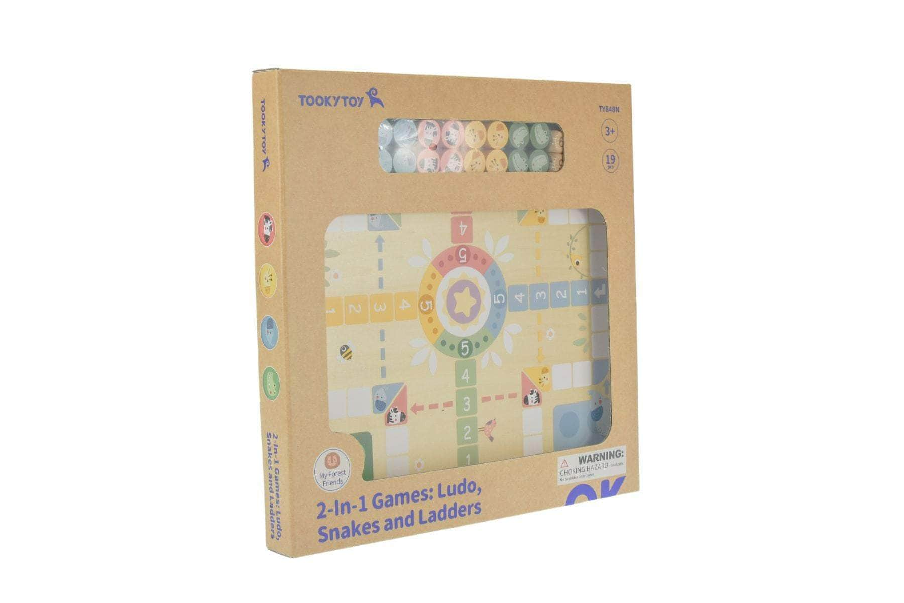 2 In 1 Wooden Board Game - Ludo, Snakes And Ladders