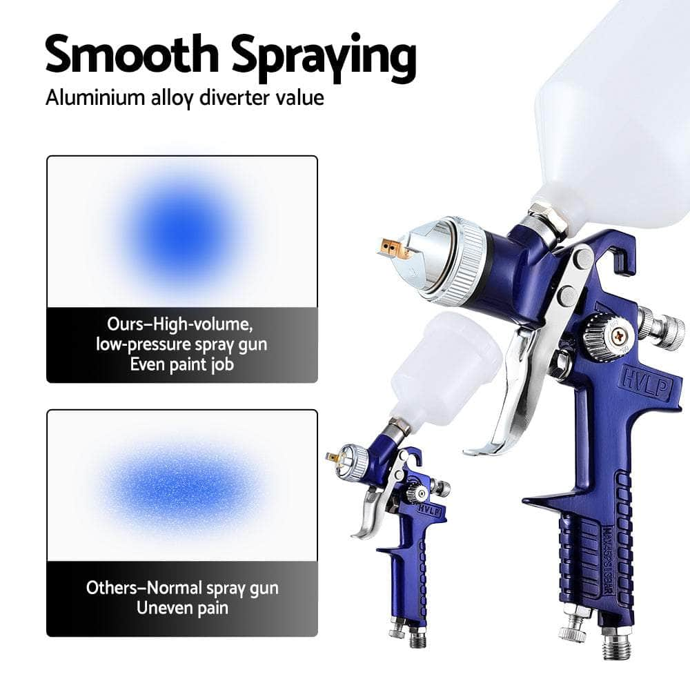 2-Pack HVLP Air Spray Guns with Gravity Feed Cup and Nozzles