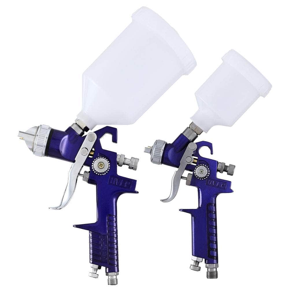 2-Pack HVLP Air Spray Guns with Gravity Feed Cup and Nozzles