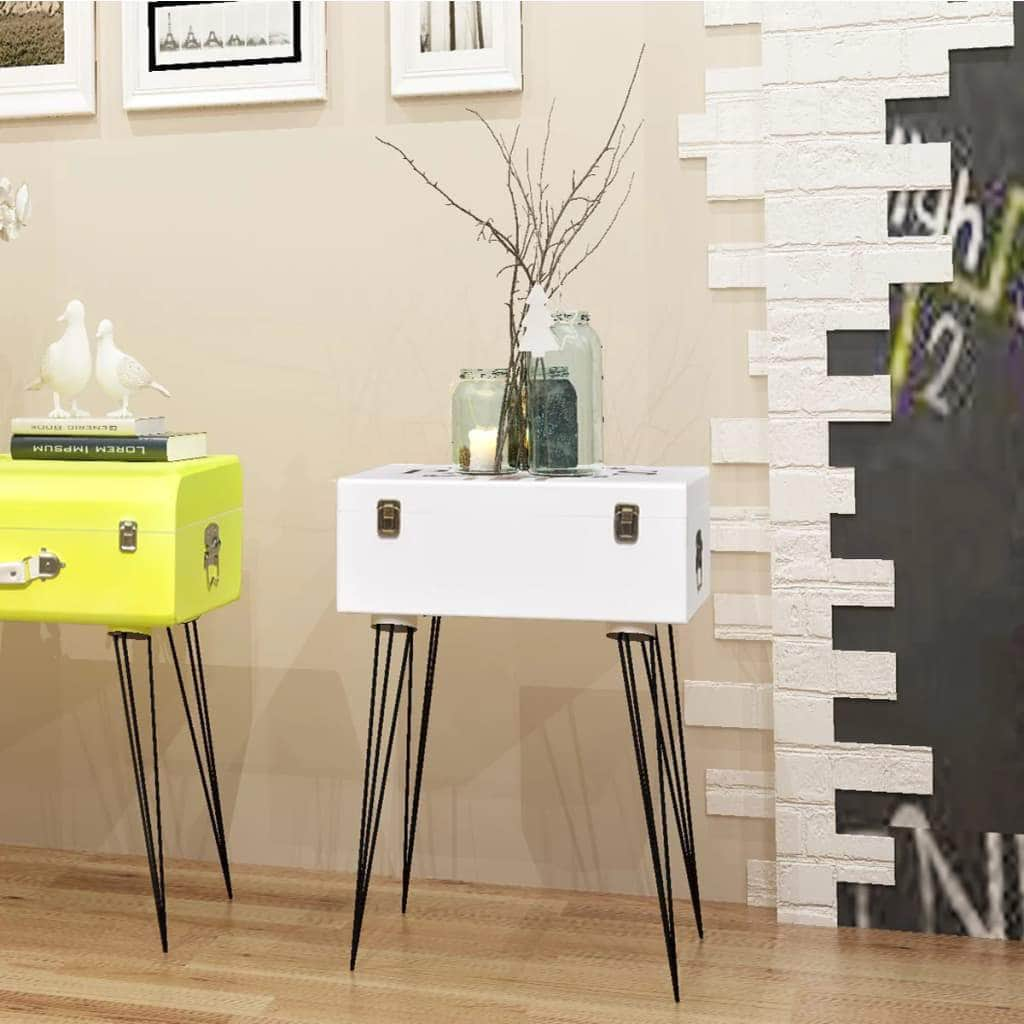 2 pcs Bedside Cabinets White