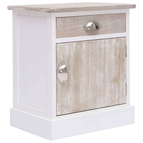 2 pcs Bedside Tables Cabinets White