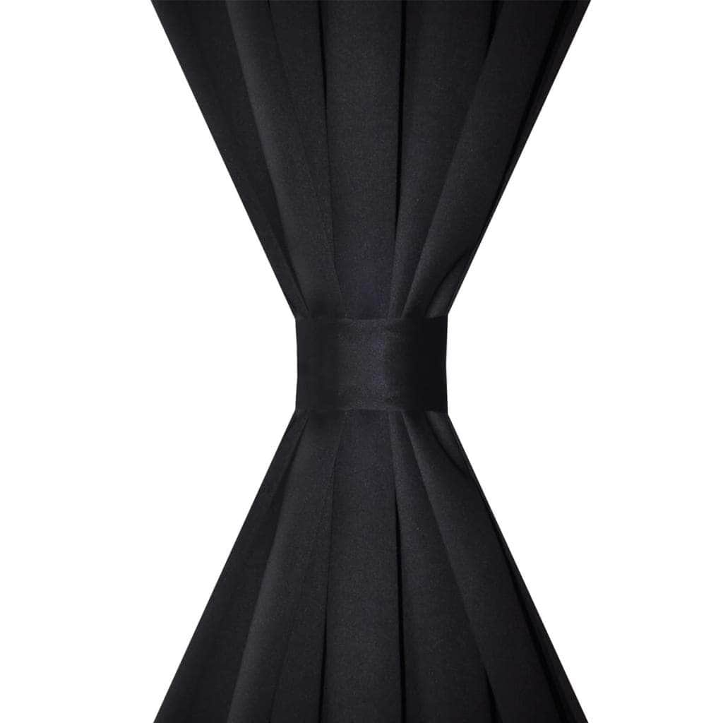 2 pcs Black Slot-Headed Blackout Curtains