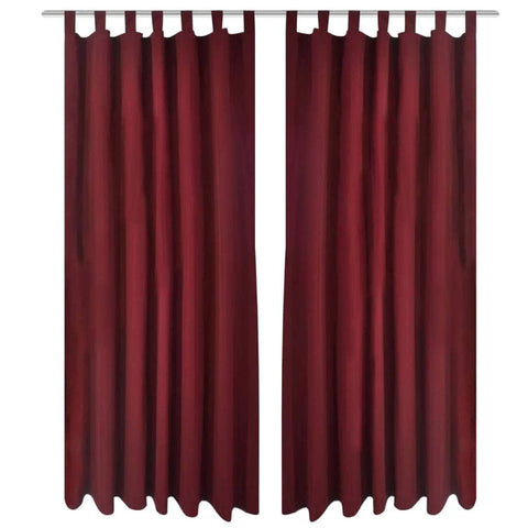 2 pcs Bordeau Micro-Satin Curtains with Loops