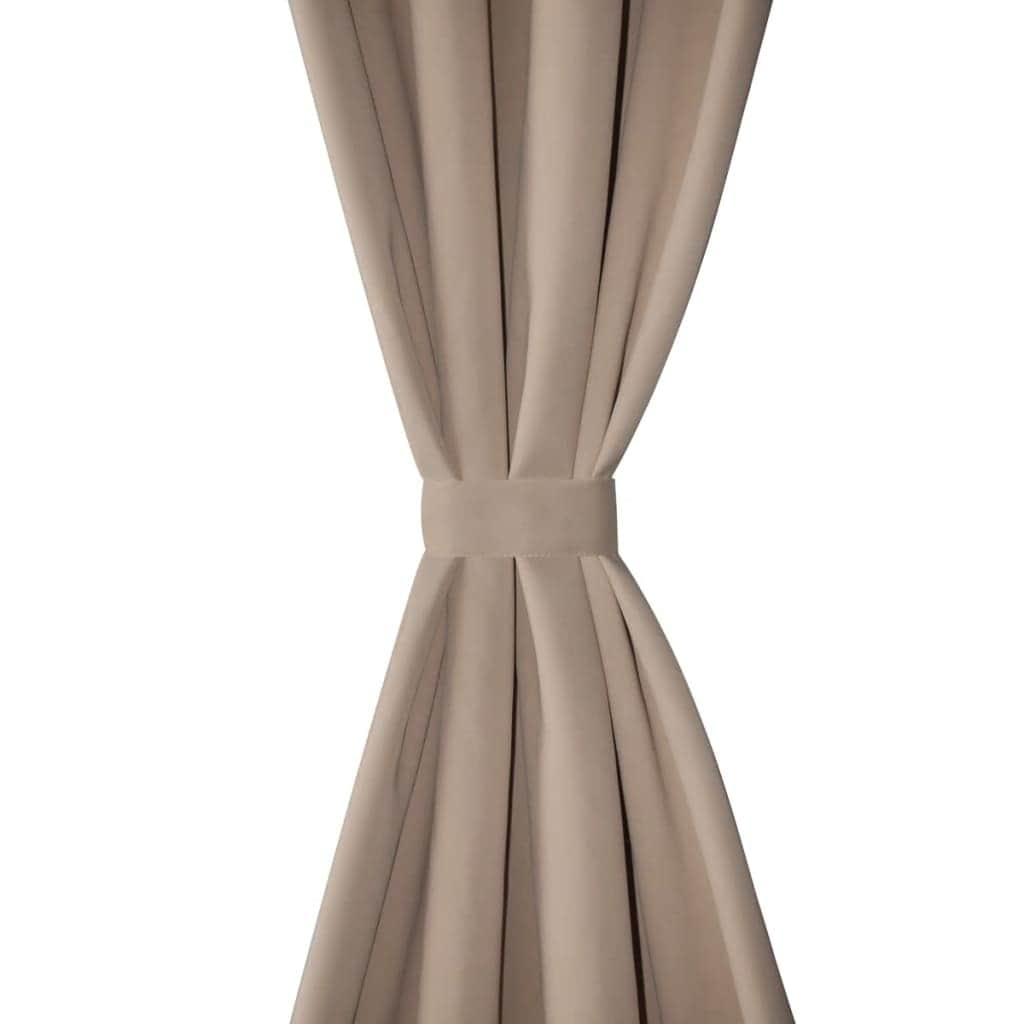 2 pcs Cream Blackout Curtains with Metal Rings