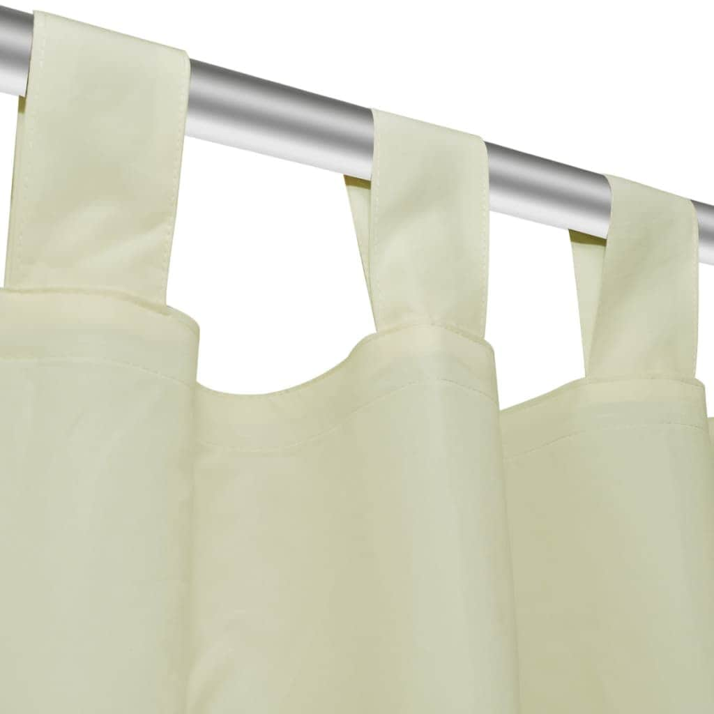 2 pcs Cream Micro-Satin Curtains with Loops