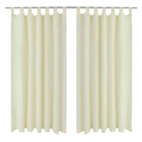 2 pcs Cream Micro-Satin Curtains with Loops