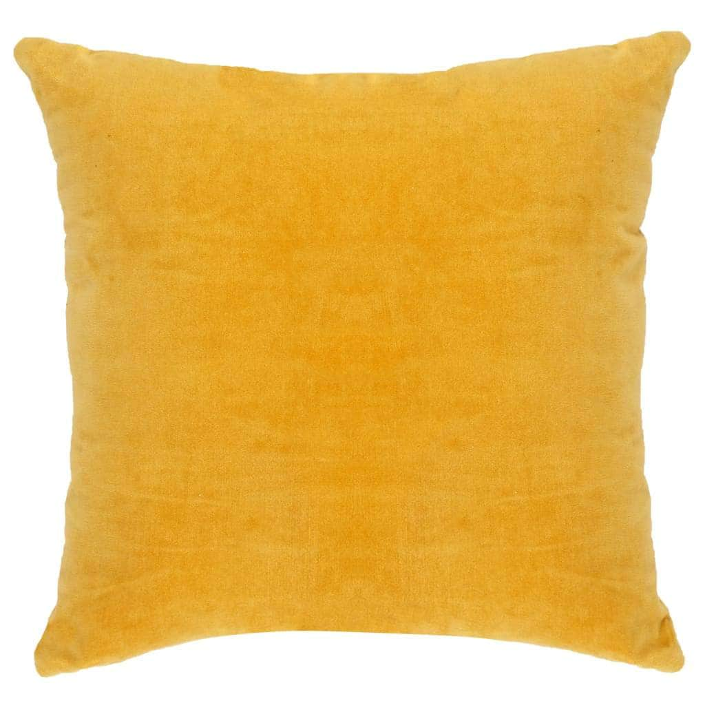 2 pcs Cushions Cotton Velvet Yellow