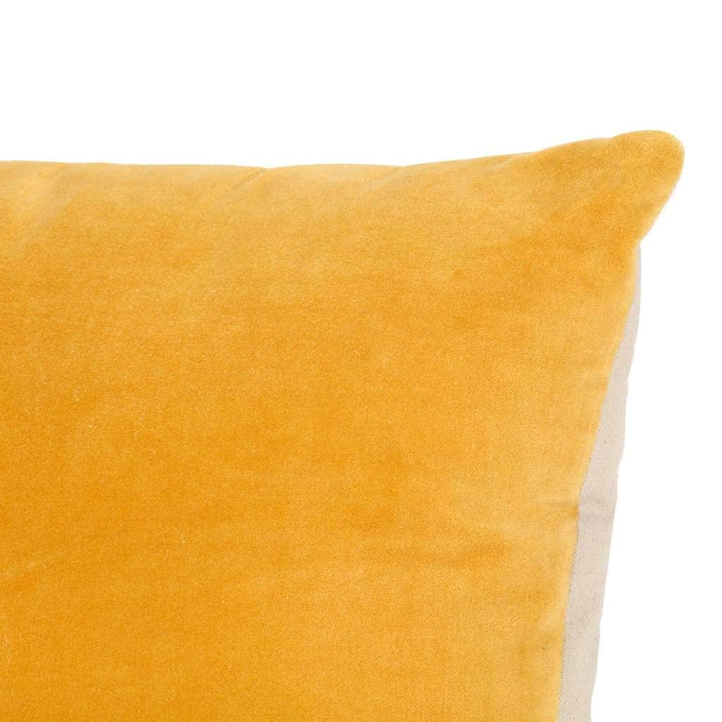 2 pcs Cushions Cotton Velvet Yellow