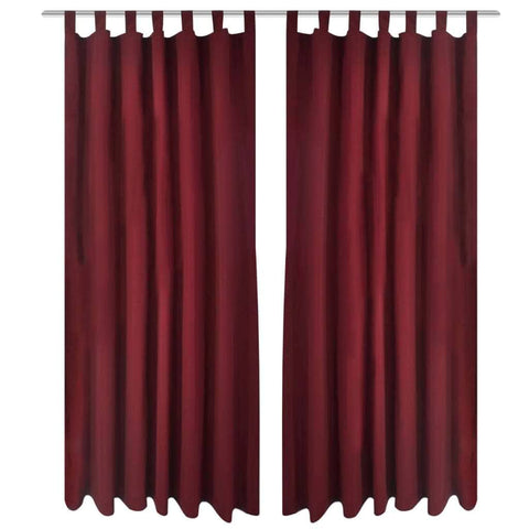 2 pcs Micro-Satin Curtains with Loops(Bordeau)