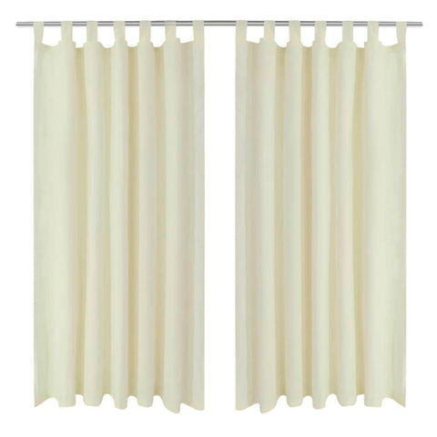 2 pcs Micro-Satin Curtains with Loops ( Cream )