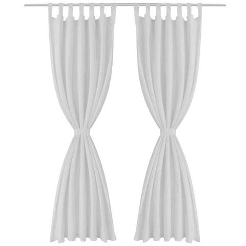 2 pcs Micro-Satin Curtains with Loops  ( White )