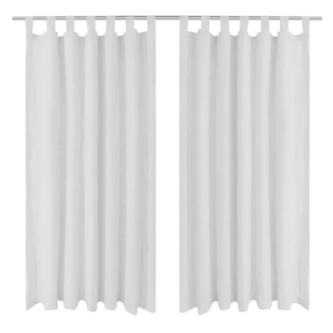 2 pcs Micro-Satin Curtains with Loops  ( White )