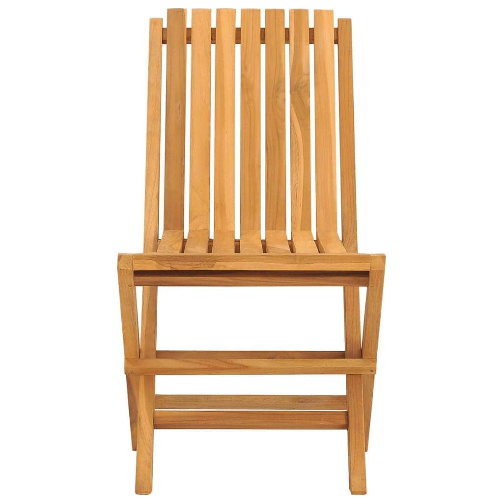 2 Pcs Solid and Stylish: Pair of Folding Teak Garden Chairs