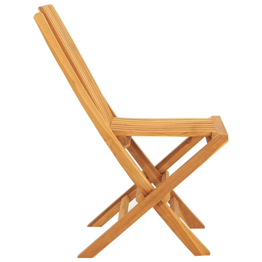 2 Pcs Solid and Stylish: Pair of Folding Teak Garden Chairs