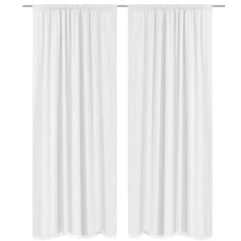 2 pcs White Energy-saving Blackout Curtains Double Layer