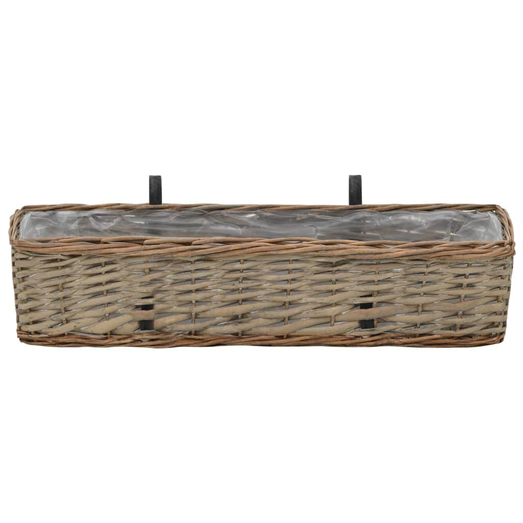 2 pcs Wicker Balcony Planter 60 cm