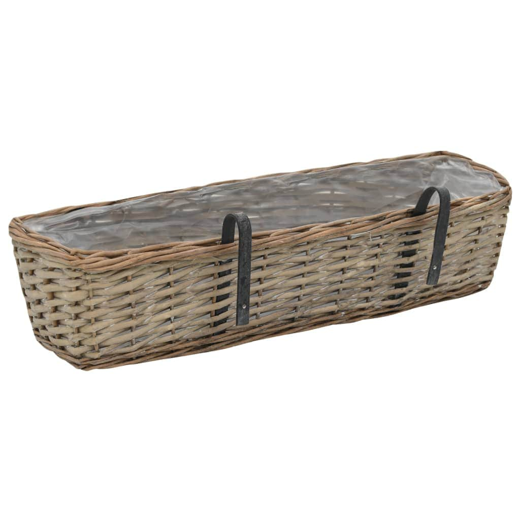 2 pcs Wicker Balcony Planter 60 cm