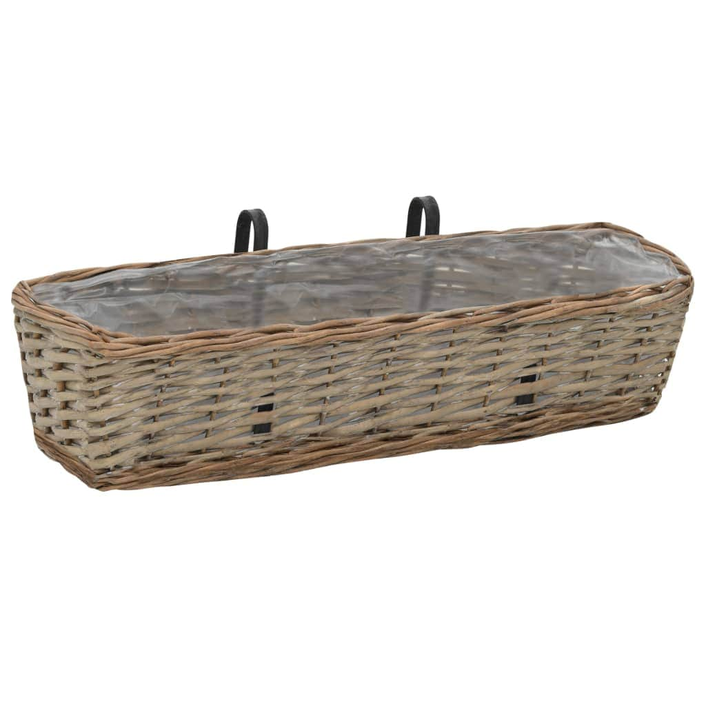 2 pcs Wicker Balcony Planter 60 cm