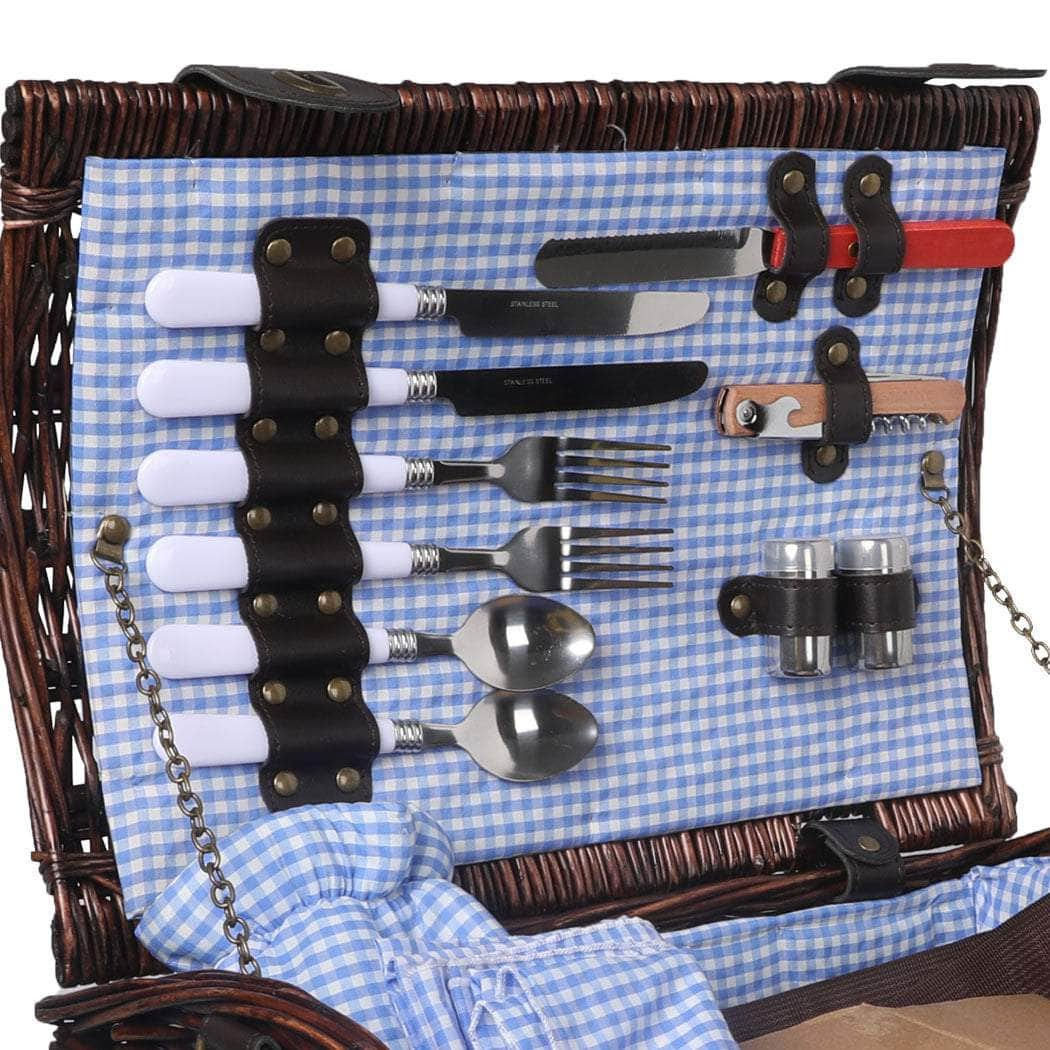 2 Person Picnic Basket Baskets Set Outdoor