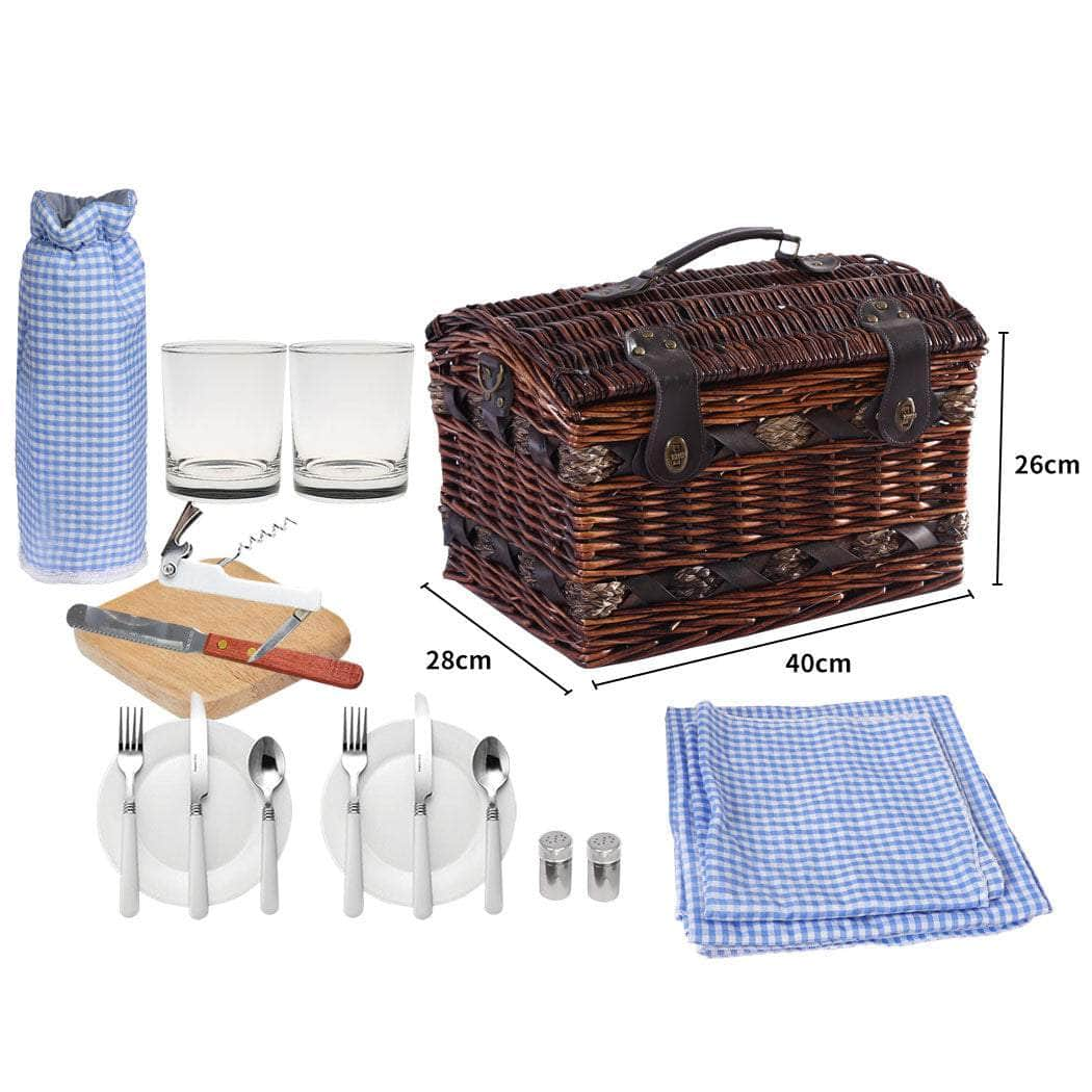 2 Person Picnic Basket Baskets Set Outdoor