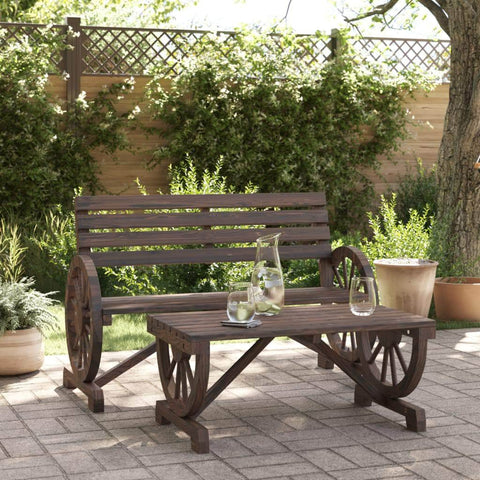 2 Piece Garden Lounge Set Solid Wood Fir