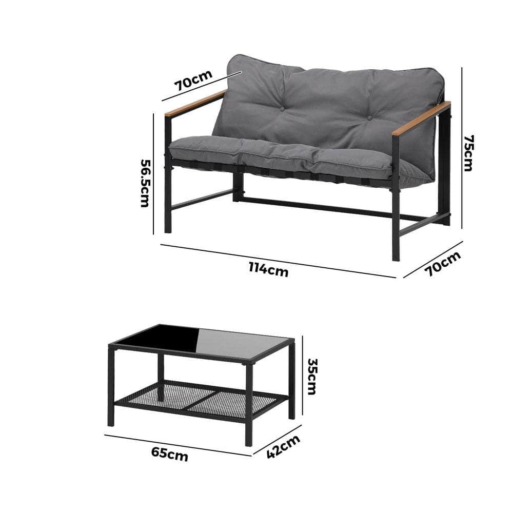 2 Piece Outdoor Patio Set Garden Lounge Setting