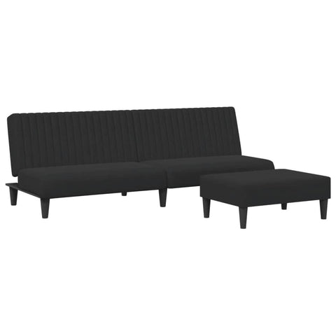 2 Piece Sofa Set Black Velvet