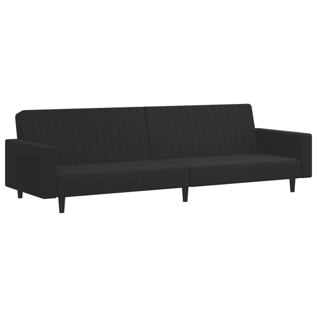 2 Piece Sofa Set Black - Velvet