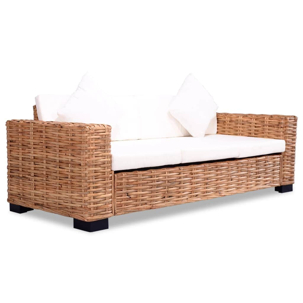 2 Piece Sofa Set Natural Rattan