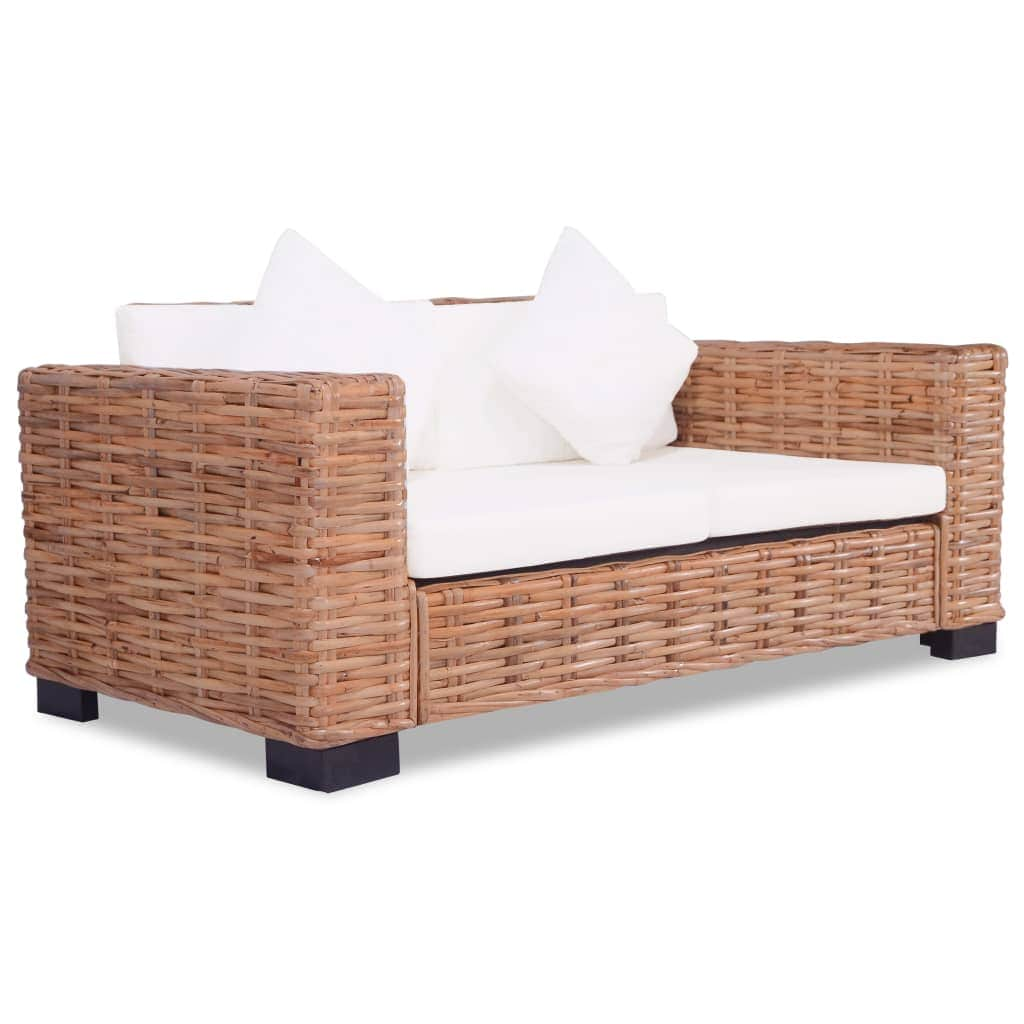 2 Piece Sofa Set Natural Rattan