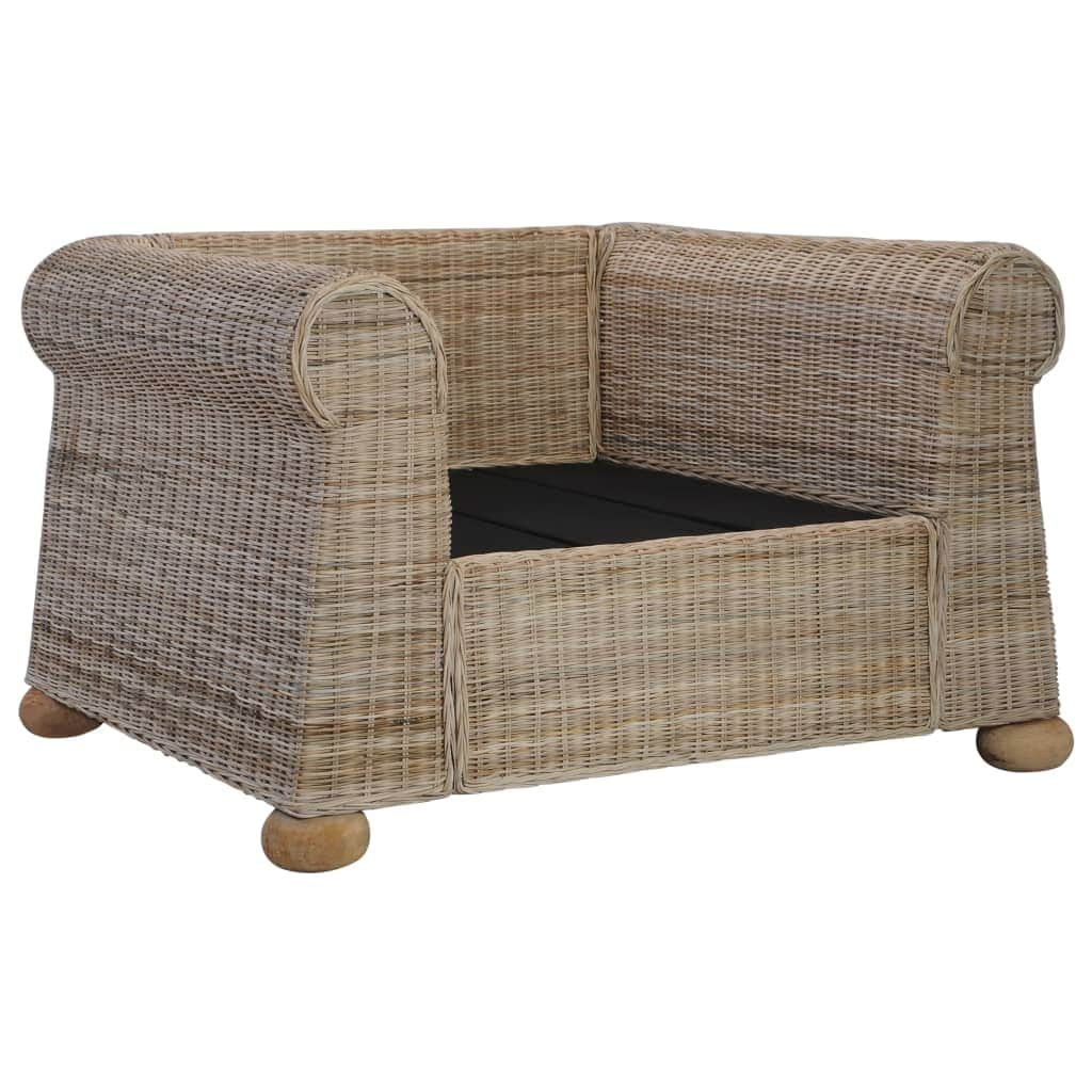 2 Piece Sofa Set with Cushions Natural Rattan