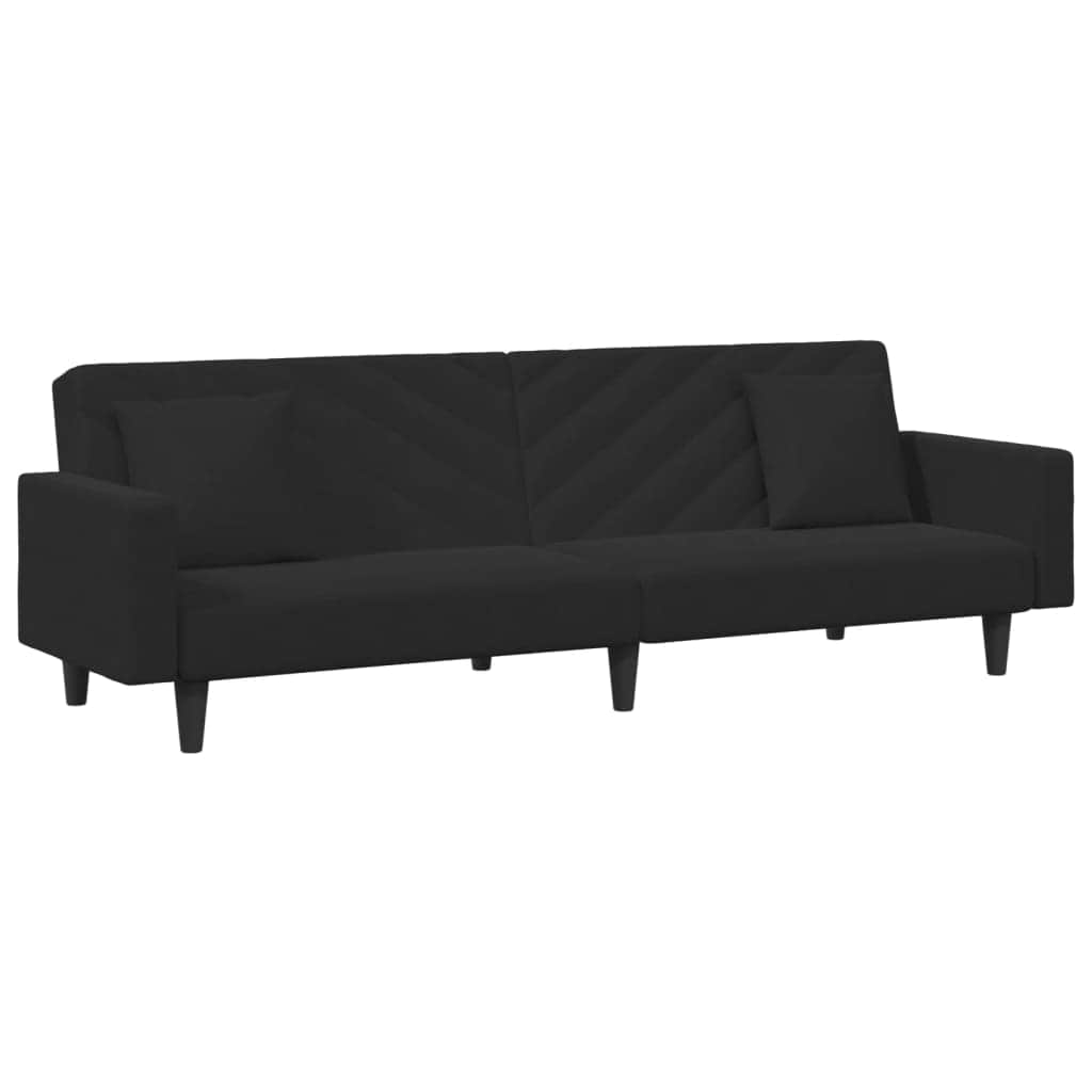 2 Piece Sofa Set with Pillows Black Velvet