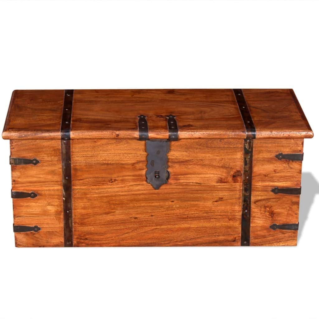 2 Piece Storage Chest Set Solid Wood