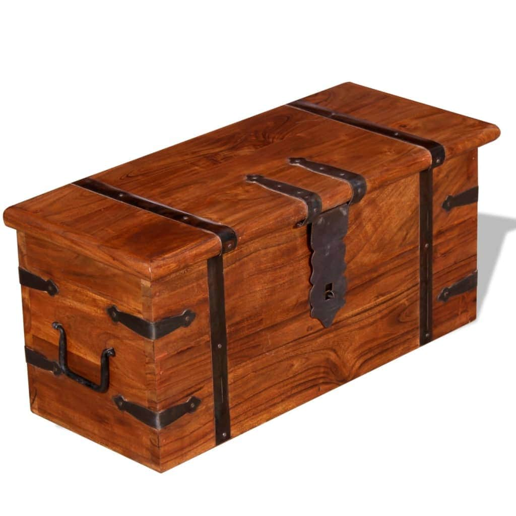 2 Piece Storage Chest Set Solid Wood