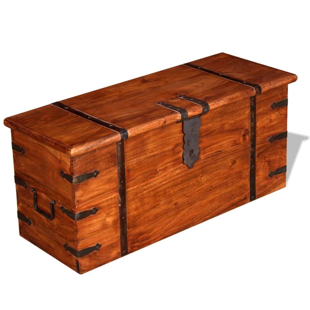 2 Piece Storage Chest Set Solid Wood