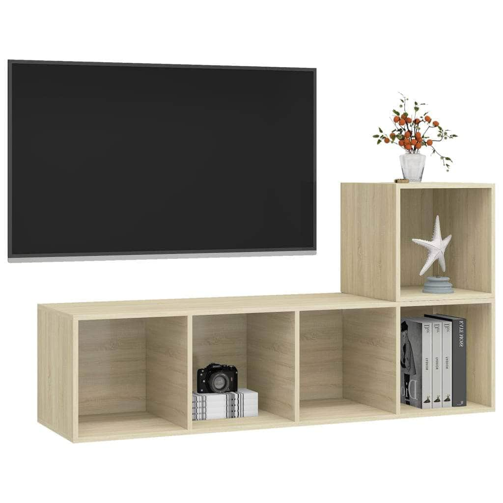 2 Piece TV Cabinet Set Sonoma Oak Engineered Wood