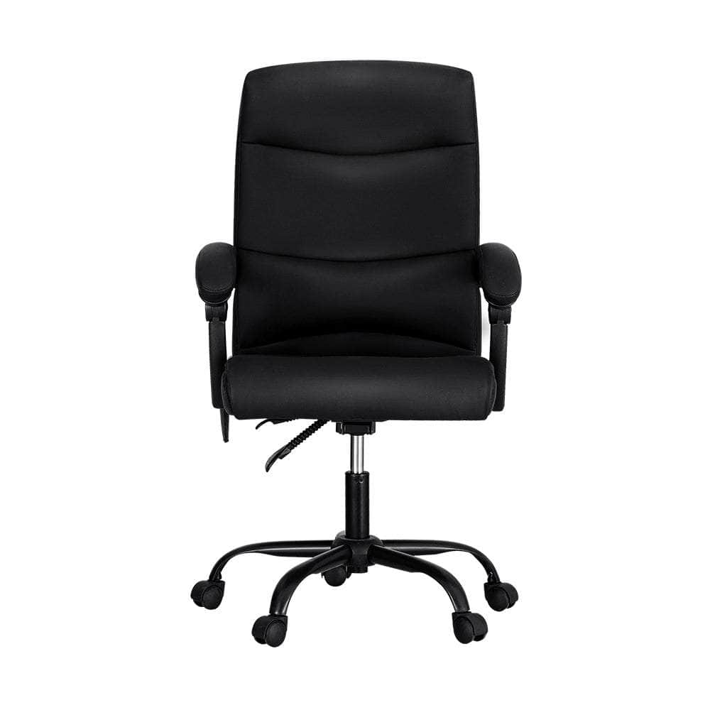 2 Point Massage Office Chair Pu Leather Black