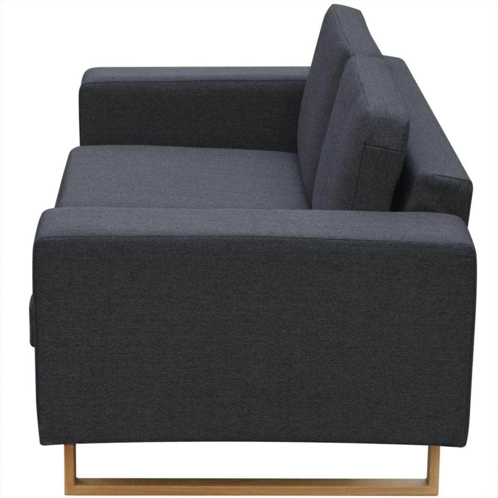 2-Seater and 3-Seater Sofa Set Dark Grey