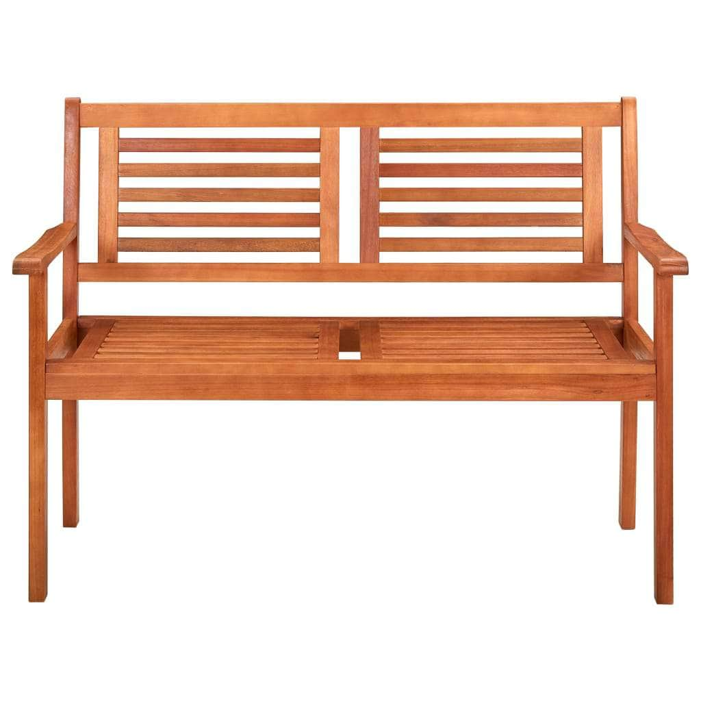 2-Seater Garden Bench 120 cm Solid Eucalyptus Wood