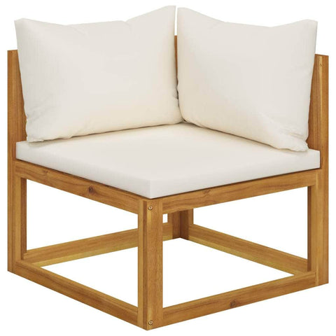 2-seater Garden Bench with Cream White Cushions