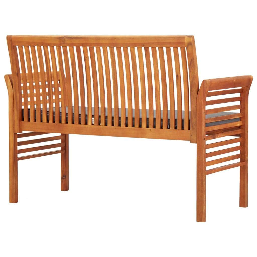 2-Seater Garden Bench with Cushion 120 cm Solid Acacia Wood